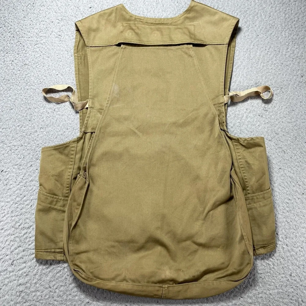 Vintage 50s Bob Allen Vest Mens 36 Brown Canvas Hunting Game Pouch Outdoor
